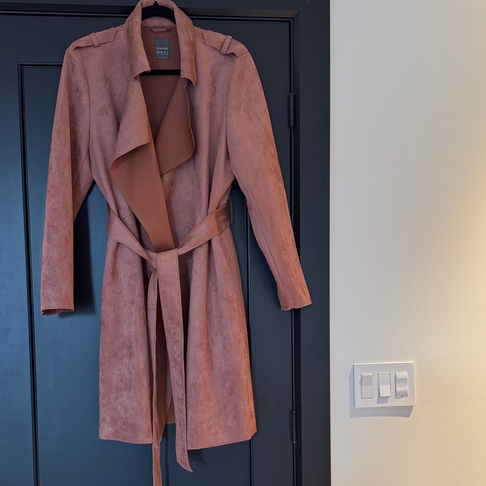 Women's Faux Suede Trench Coat -